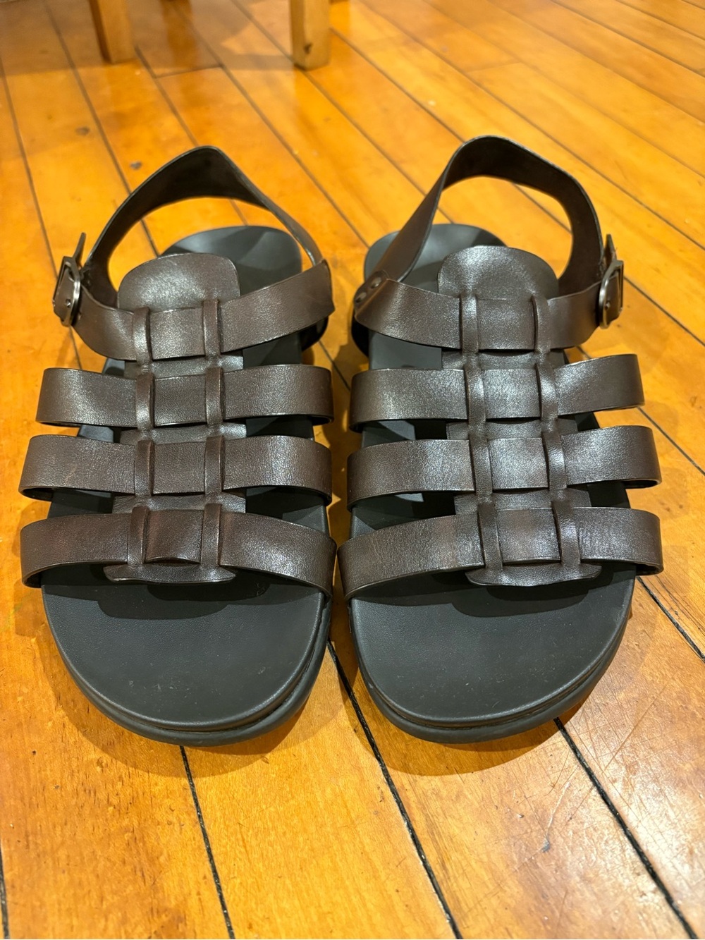 Aldo Dark Brown Woven Fisherman Sandals men’s 9.5